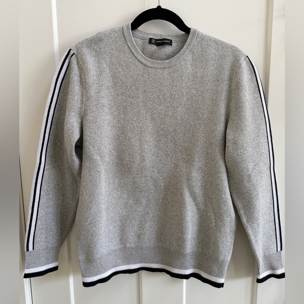 I.N.C International Concepts Women’s Grey Crewneck Pullover Sweater Size M A10